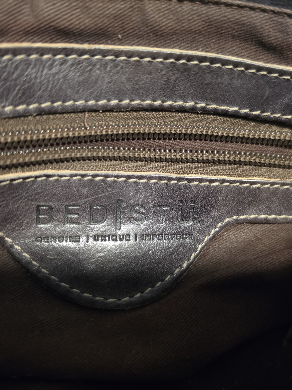 Bed Stu Brown Leather Crossbody with Contrast Whipstitch - Picture 6 of 6